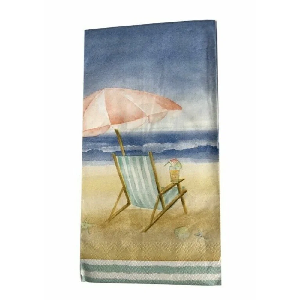 Beach Umbrella Chair Paper Towels Napkins Guest Summer Decoupage 20 pk Set of 2